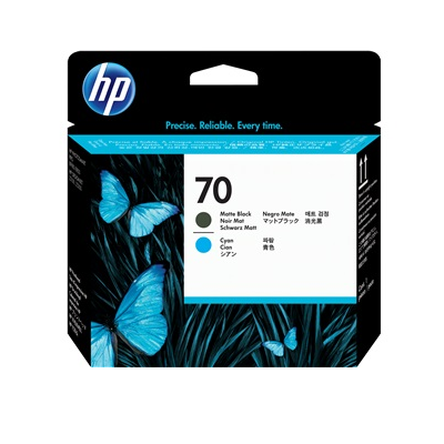 Image of HP Testina di stampa nero opaco e ciano DesignJet 70 074