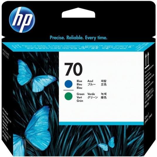 Image of HP Testina di stampa blu e verde DesignJet 70 074