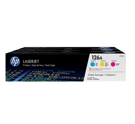 Image of HP Confezione da 3 cartucce originali di toner ciano/magenta/giallo LaserJet 126A 074