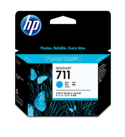 Image of HP Confezione da 3 di cartucce inchiostro ciano DesignJet 711, 29 ml 074