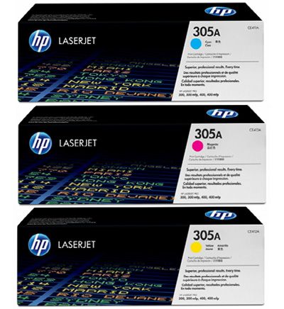 Image of HP Confezione da 3 cartucce originali di toner ciano/magenta/giallo LaserJet 305A 074