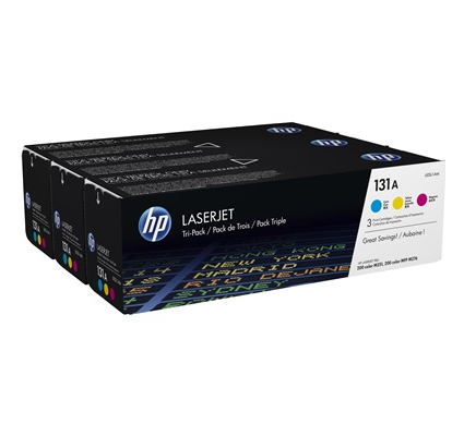 Image of HP Confezione da 3 cartucce Toner originali ciano/magenta/giallo LaserJet 131A 074