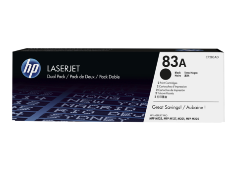 Image of HP Confezione doppia di cartucce toner originali nero 83A LaserJet 074