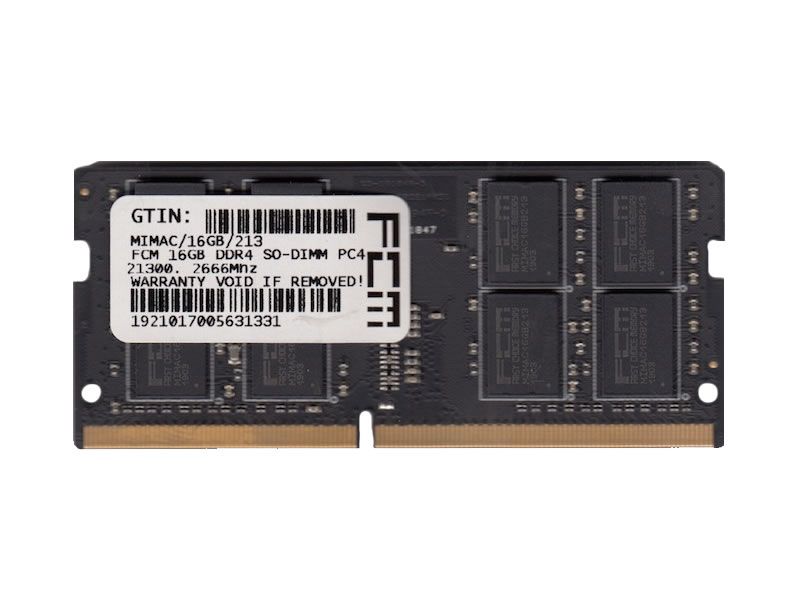 Image of DDR4 16GB 2666 MHZ SO-DIMM FCM CL19 PC4-21300 1,2V UNBUFFERED MAC 074