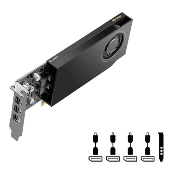 Image of PNY VGA QUADRO RTX A1000 8GB, 4x MINI DP, 1x LP BRACKET, LOW PROFILE, OEM VERS 074