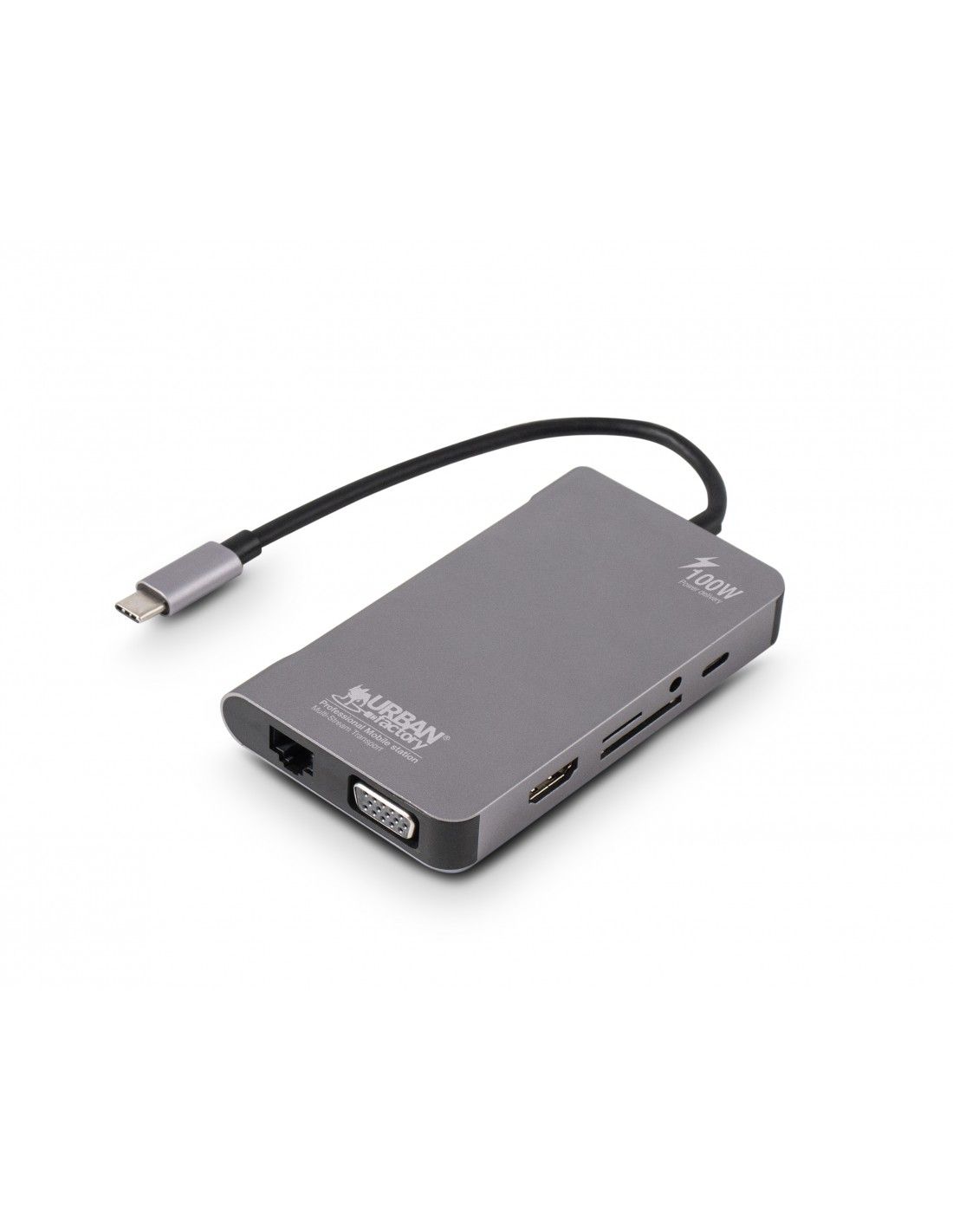 Image of Urban Factory TCM16UF replicatore di porte e docking station per notebook Cablato USB 3.2 Gen 1 (3.1 Gen 1) Type-C Grigio 074