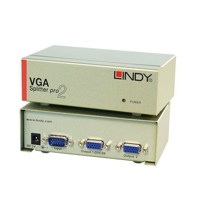 Image of Lindy 2 Port VGA Splitter Pro 2x VGA 074