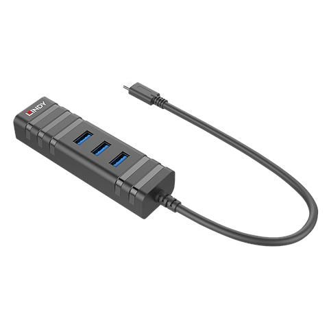 Image of Lindy 43249 hub di interfaccia USB 3.2 Gen 1 (3.1 Gen 1) Type-C 5000 Mbit/s Nero 074