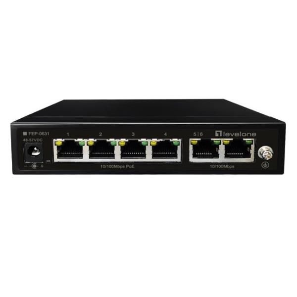 Image of LevelOne FEP-0631 switch di rete Fast Ethernet (10/100) Supporto Power over Ethernet (PoE) Nero 074