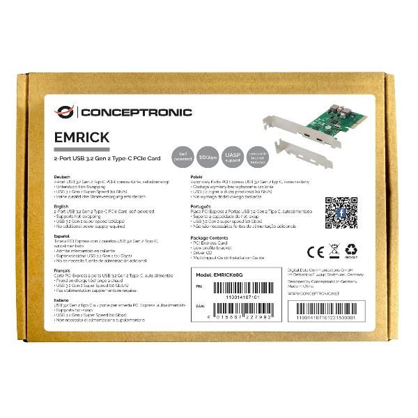 Image of Conceptronic EMRICK08G scheda di interfaccia e adattatore Interno USB 3.2 Gen 2 (3.1 Gen 2) 074