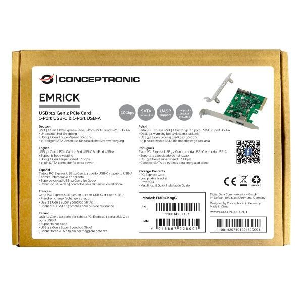 Image of Conceptronic EMRICK09G scheda di interfaccia e adattatore Interno USB 3.2 Gen 2 (3.1 Gen 2) 074