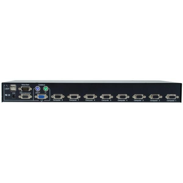 Image of LevelOne KVM-3208 switch per keyboard-video-mouse (kvm) Montaggio rack Nero 074