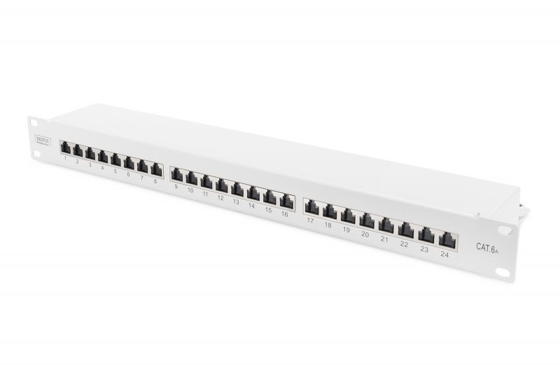 Image of PATCH PANEL 24 PORTE SCHERMATO UTP CAT.6A 8 POLI RACK 19 BIANCO 074