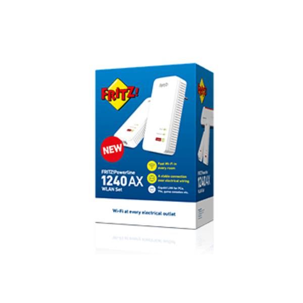 Image of FRITZ!Powerline 1240 AX WLAN Set 1200 Mbit/s Collegamento ethernet LAN Wi-Fi Bianco 2 pz 074