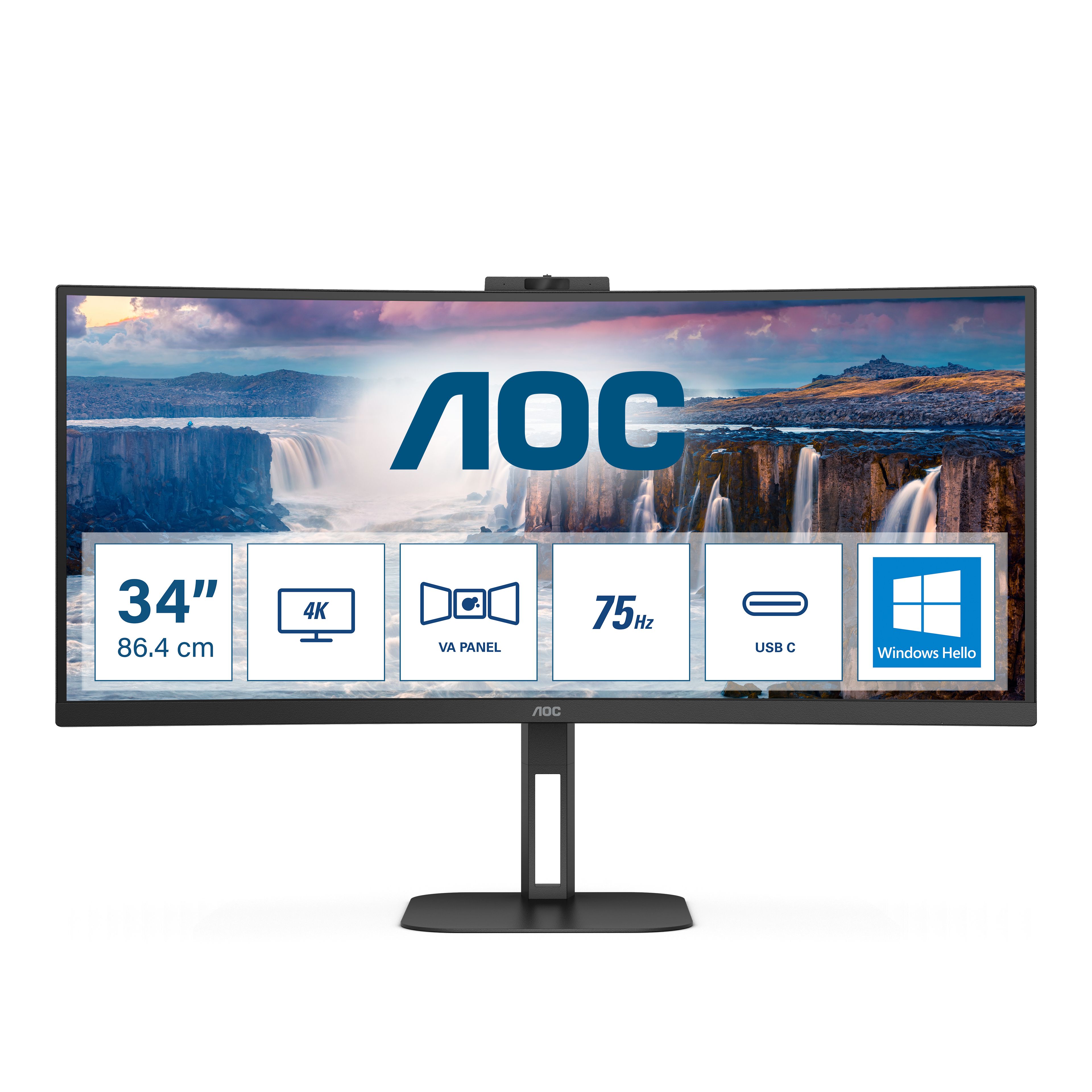 Image of AOC V5 CU34V5CW LED display 86,4 cm (34") 3440 x 1440 Pixel Wide Quad HD Nero 074