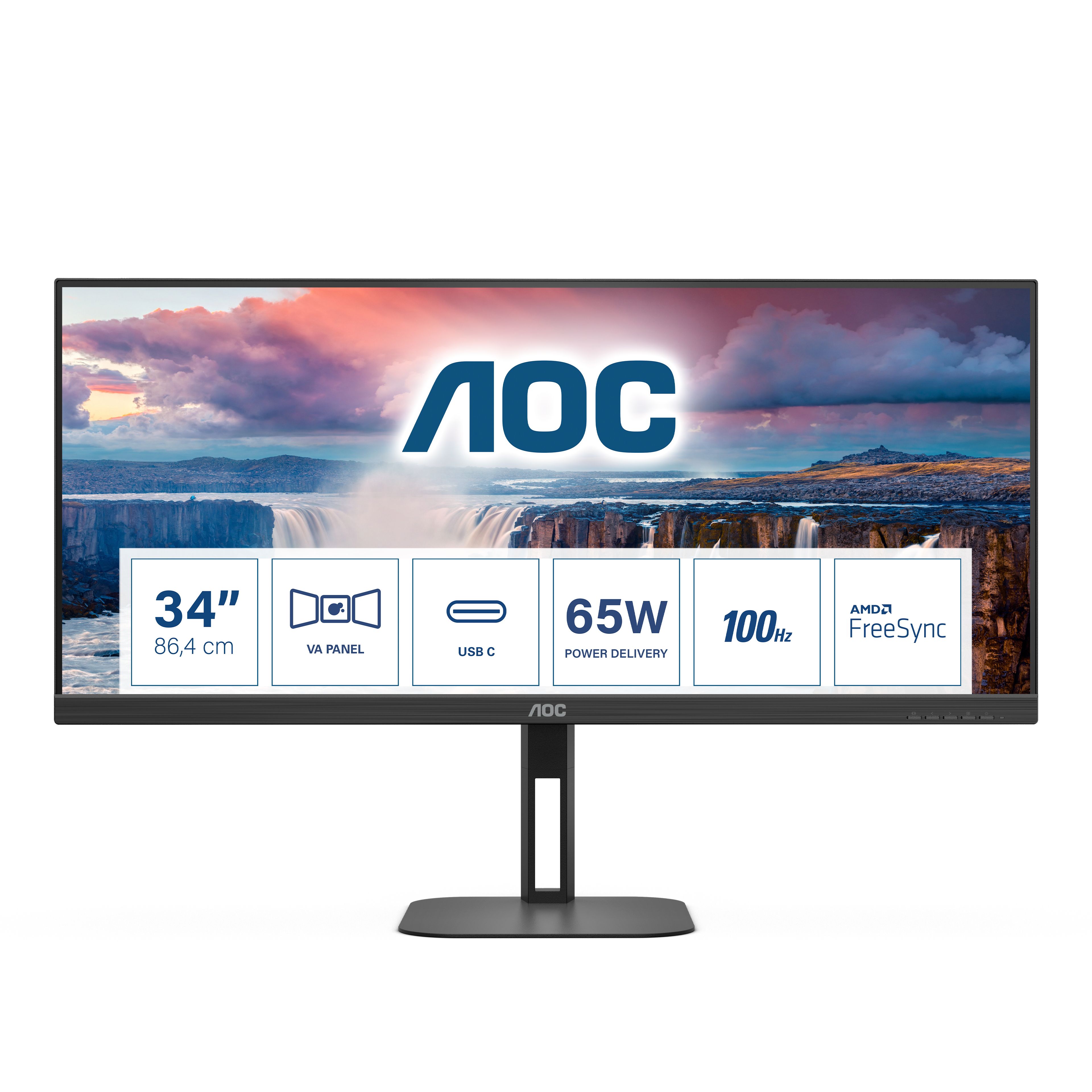 Image of AOC V5 U34V5C/BK Monitor PC 86,4 cm (34") 3440 x 1440 Pixel UltraWide Quad HD LCD Nero 074