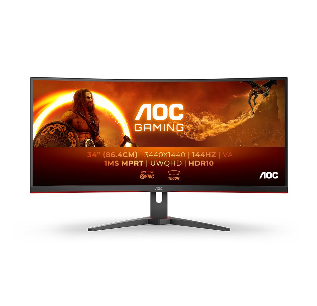 Image of AOC G2 CU34G2XE/BK LED display 86,4 cm (34") 3440 x 1440 Pixel Wide Quad HD LCD Nero, Rosso 074