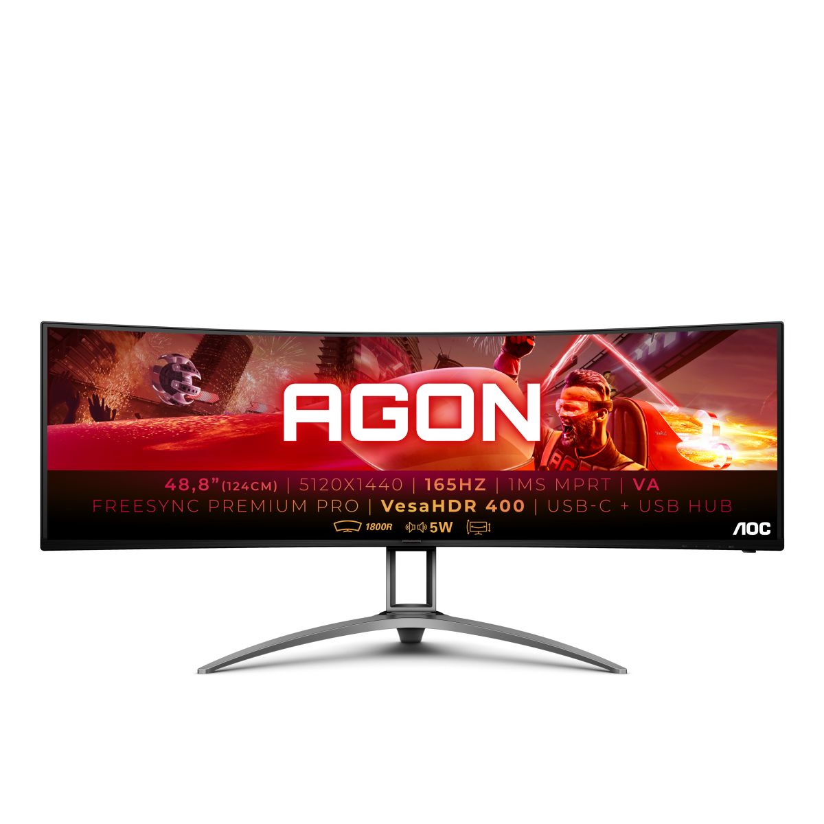 Image of AOC B2 AG493UCX2 Monitor PC 124 cm (48.8") 5120 x 1440 Pixel Quad HD LED Nero 074