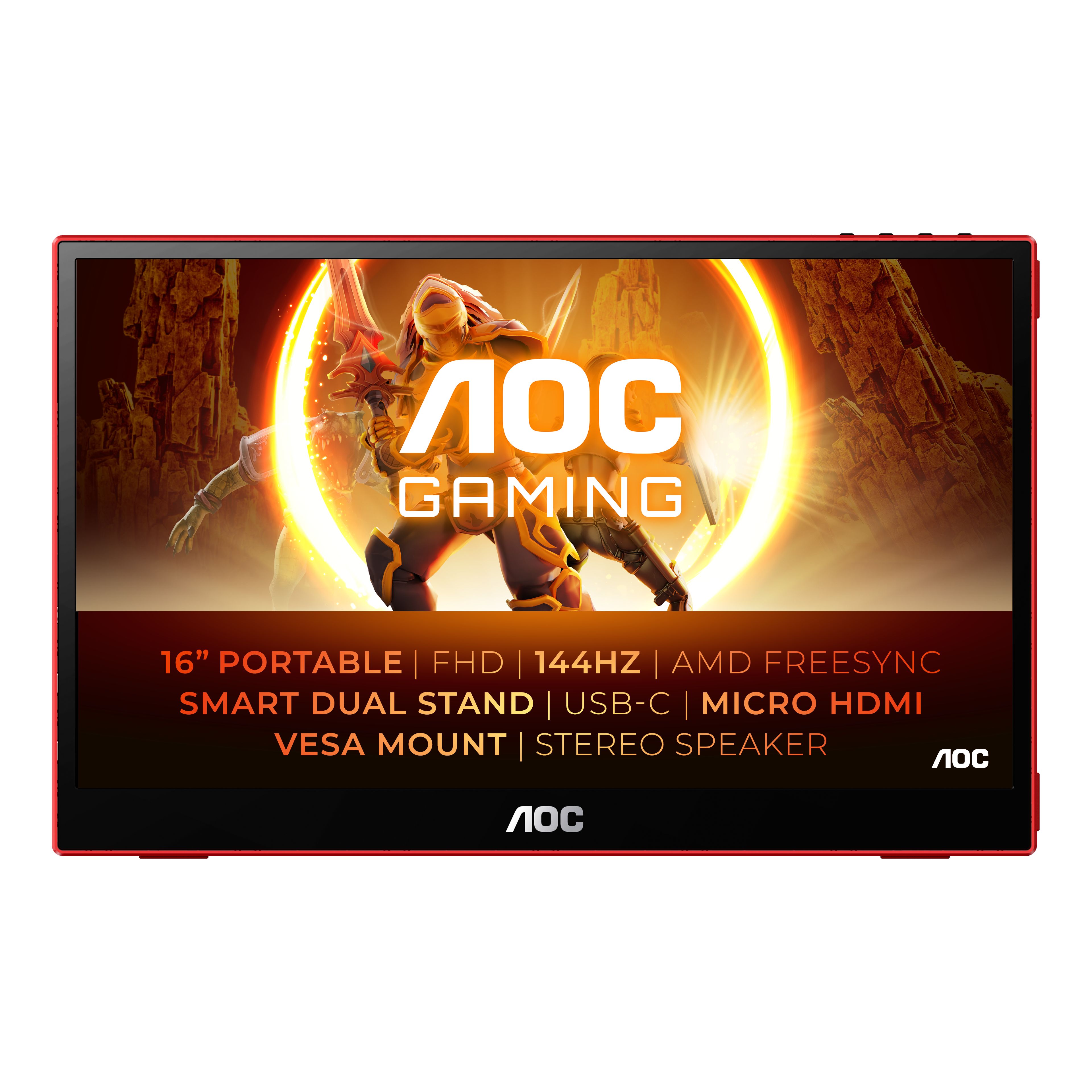 Image of AOC 16G3 TV e monitor portatile Nero, Rosso 39,6 cm (15.6") TFT 1920 x 1080 Pixel 074