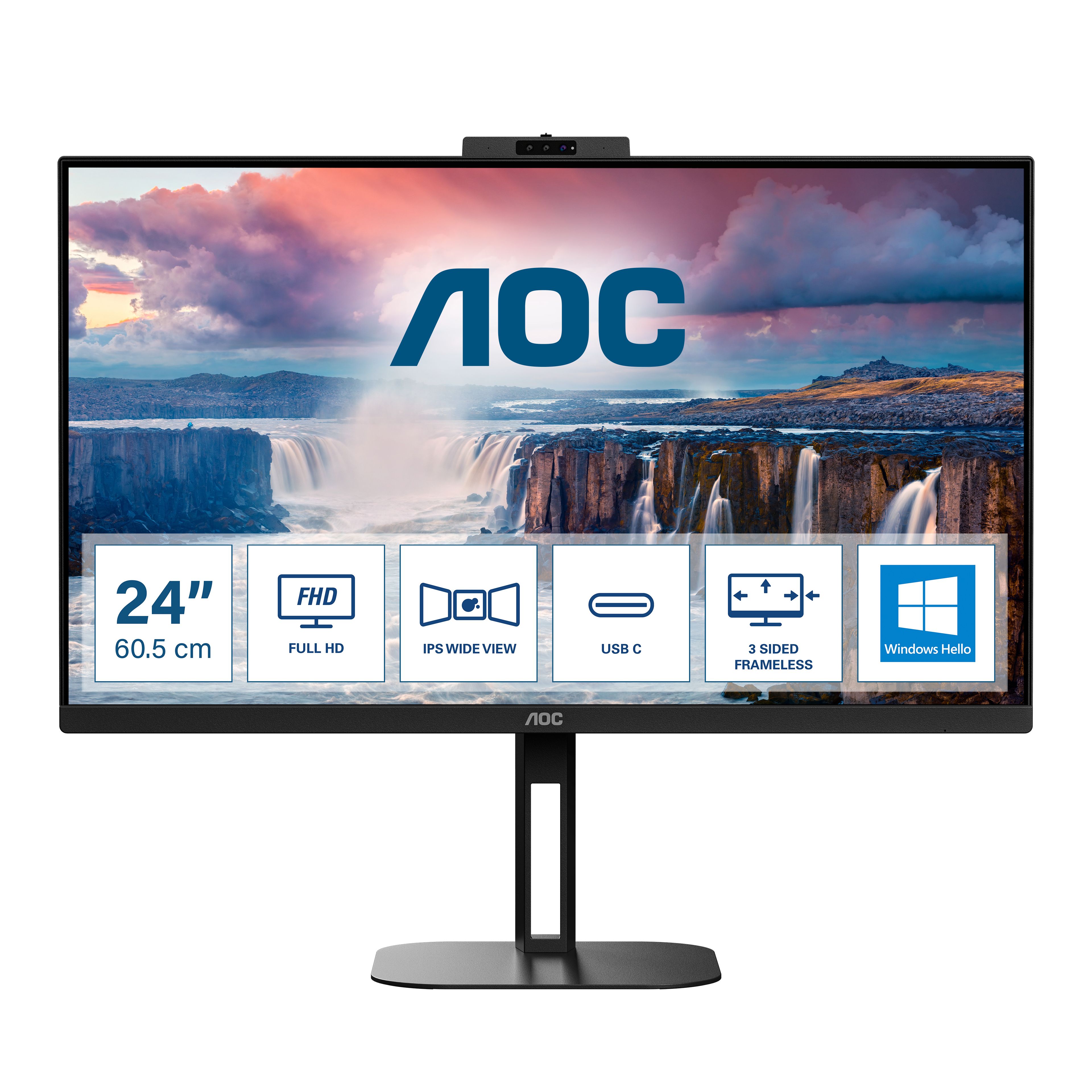 Image of AOC V5 24V5CW/BK Monitor PC 60,5 cm (23.8") 1920 x 1080 Pixel Full HD LED Nero 074