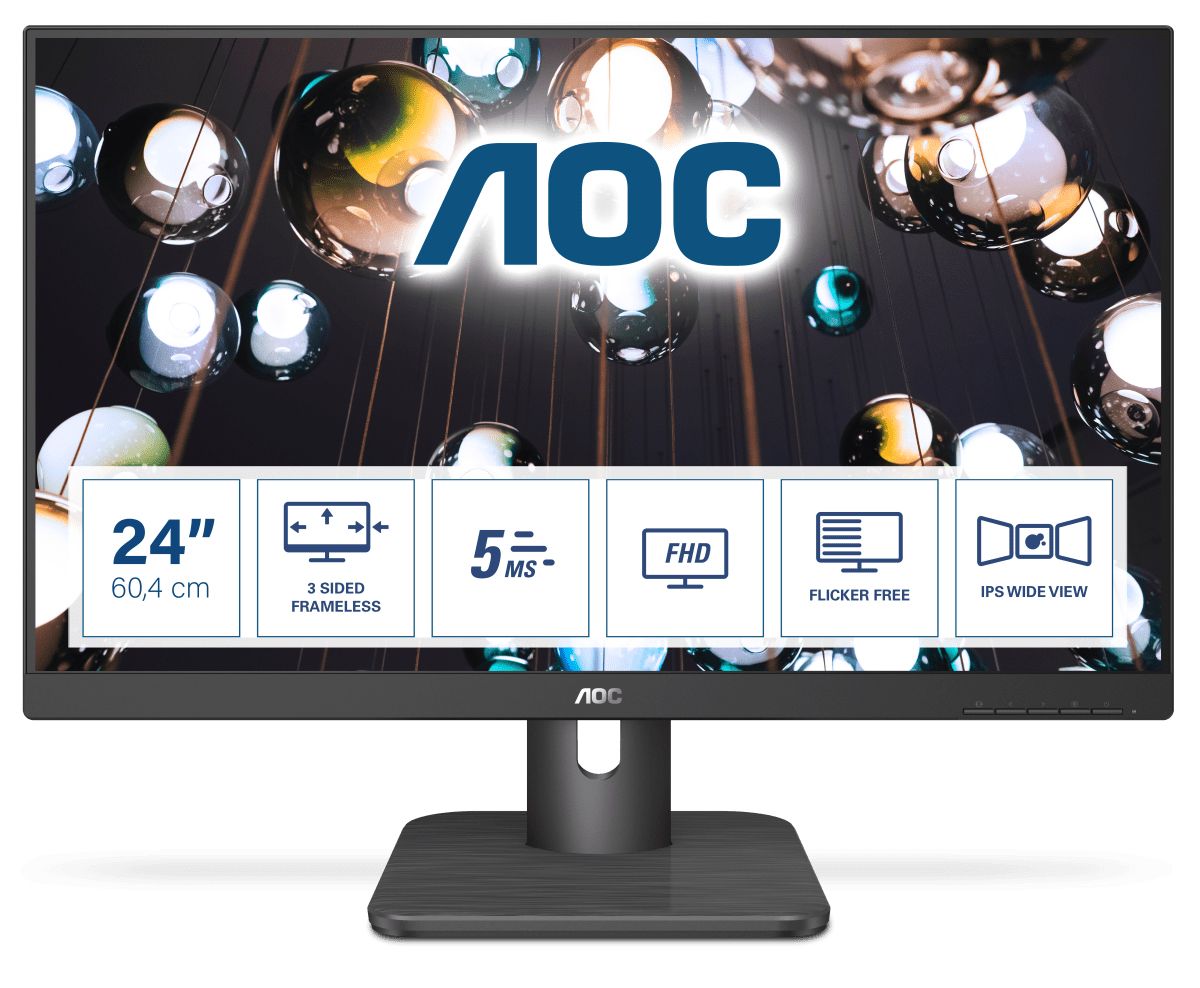 Image of AOC E1 24E1Q Monitor PC 60,5 cm (23.8") 1920 x 1080 Pixel Full HD LED Nero 074