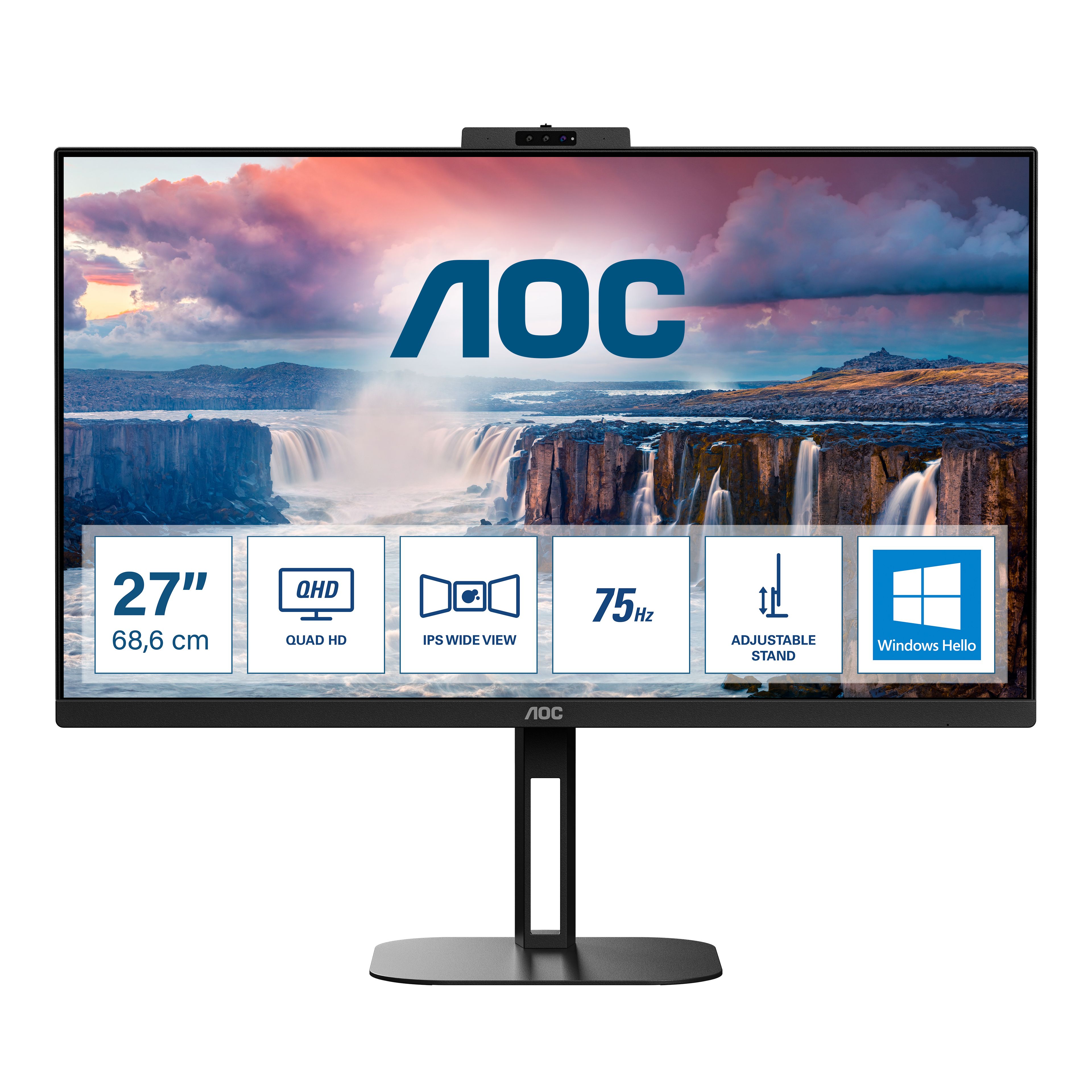 Image of AOC V5 Q27V5CW/BK Monitor PC 68,6 cm (27") 2560 x 1440 Pixel Quad HD LED Nero 074