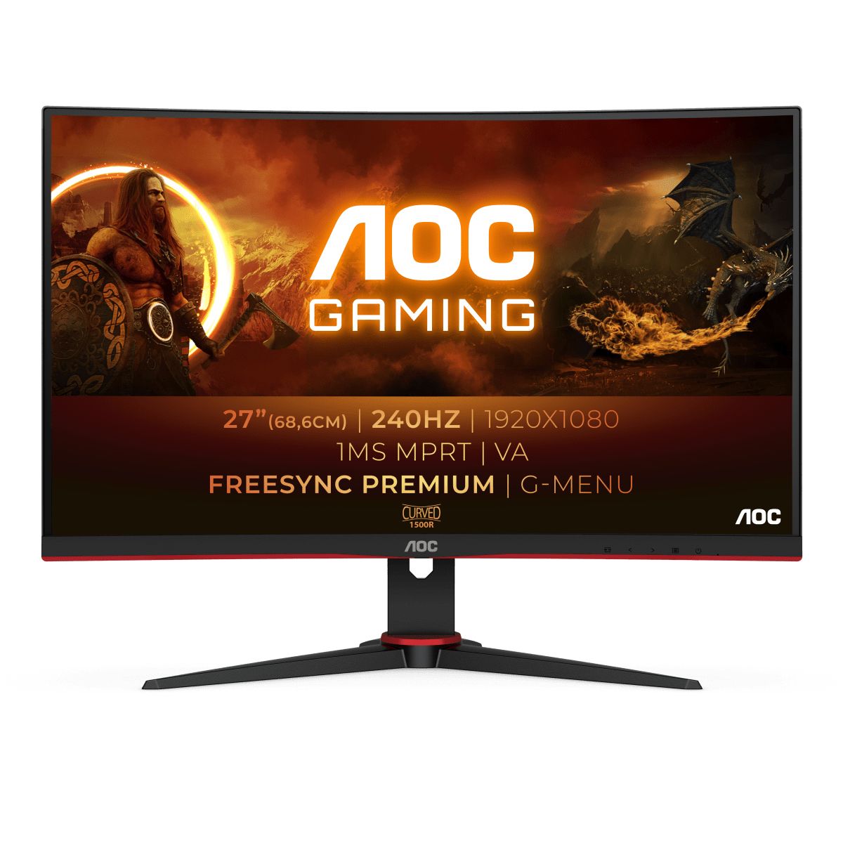 Image of AOC G2 C27G2ZE/BK Monitor PC 68,6 cm (27") 1920 x 1080 Pixel Full HD LED Nero, Rosso 074