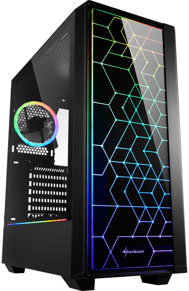 Image of SHARKOON CASE RGB LIT 100, ATX, 7 SLOTS EXPANSION, 2 USB 3.0, 1 USB 2.0, DRIVE BAY 2,5/3,5 074