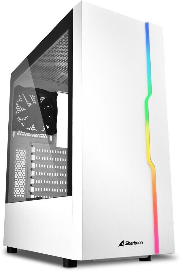 Image of SHARKOON PC CASE GAMING RGB SLIDER MIDDLE TOWER LED USB3.0 BIANCO 074