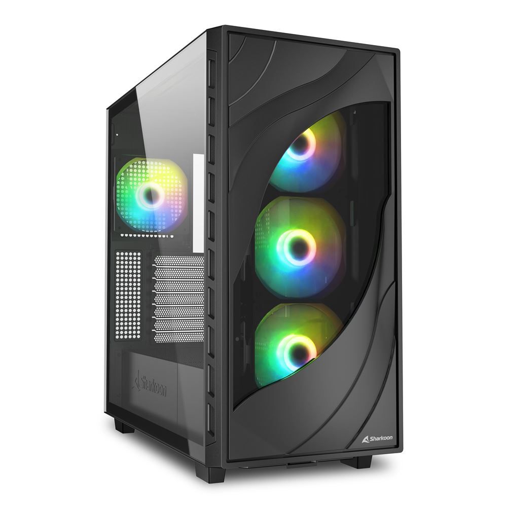 Image of SHARKOON CASE ATX REBEL C80G GLASS RGB 074