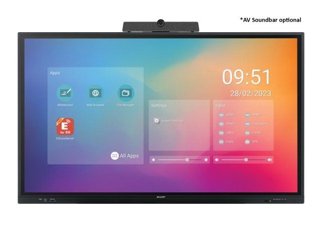 Image of Sharp PN-LC752 Pannello piatto per segnaletica digitale 190,5 cm (75") LCD Wi-Fi 450 cd/m² 4K Ultra HD Nero Touch screen Processore integrato Android 11 16/7 074