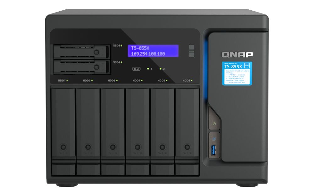 Image of QNAP TS-855X SAN Tower Intel Atom® C5125 8 GB DDR4 0 TB QNAP QTS Nero 074