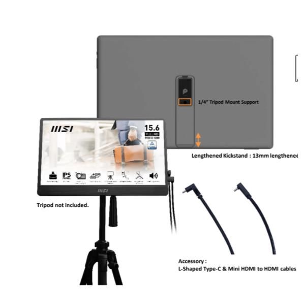 Image of MSI Pro MP161 E2 Monitor portatile Nero 39,6 cm (15.6") LED 1920 x 1080 Pixel 074