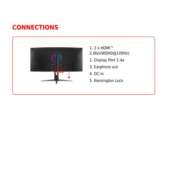 Image of MSI MAG 342CQR E2 Monitor PC 86,4 cm (34") 3440 x 1440 Pixel UltraWide Quad HD LCD Nero 074