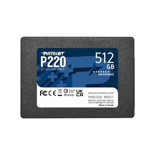 Image of SSD PATRIOT 512GB P220 2.5 SATA3 READ:550MB/WRITE:500 MB/S - P220S512G25 074