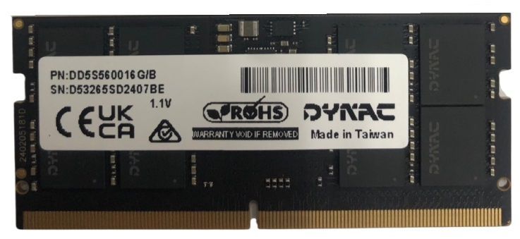 Image of DRAM DDR5 16GB SODIMM 5600MHZ 46-46-46 1.1V 074