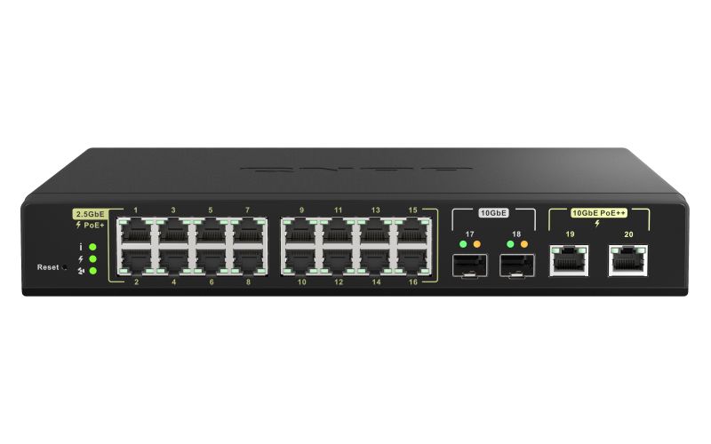 Image of QNAP QSW-M2116P-2T2S switch di rete Gestito L2 2.5G Ethernet Supporto Power over Ethernet (PoE) Nero 074