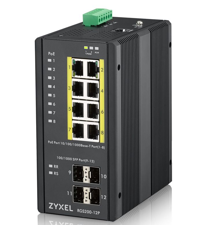 Image of Zyxel RGS200-12P Gestito L2 Gigabit Ethernet (10/100/1000) Supporto Power over Ethernet (PoE) Nero 074