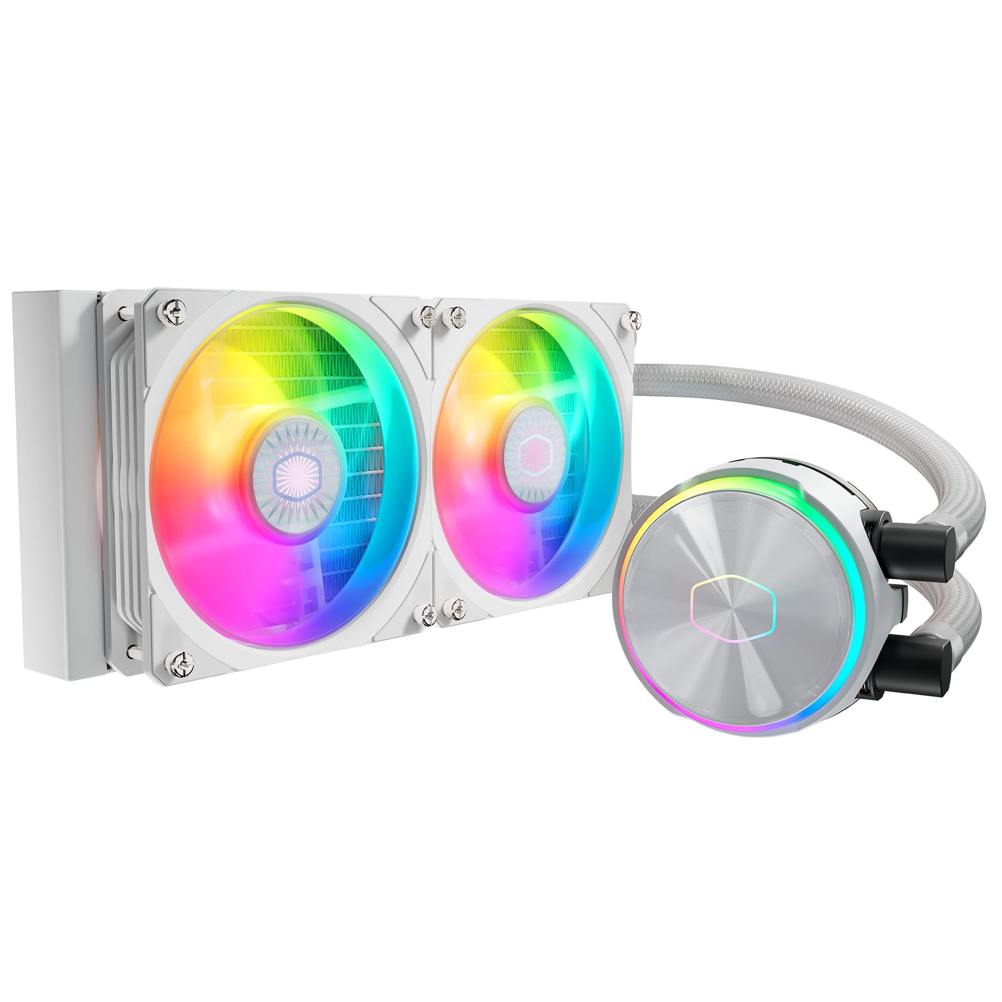 Image of COOLER MASTER DISSIPATORE MASTERLIQUID PL240 FLUX WHITE EDITION ARGB LIQUID COOLER DISSIPATORE 074