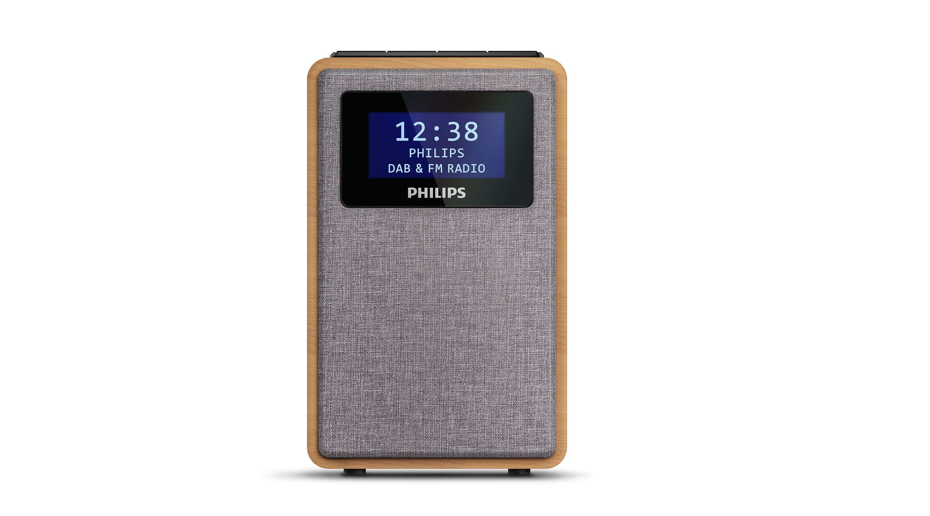 Image of Philips TAR5005/10 radio Orologio Digitale Grigio, Legno 074