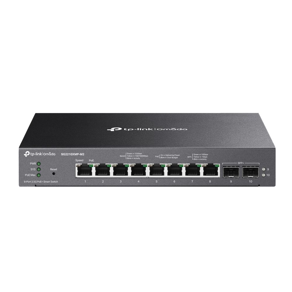 Image of TP-Link Omada SG2210XMP-M2 switch di rete Gestito L2/L2+ 2.5G Ethernet (100/1000/2500) Supporto Power over Ethernet (PoE) Montaggio da desktop/parete Nero 074