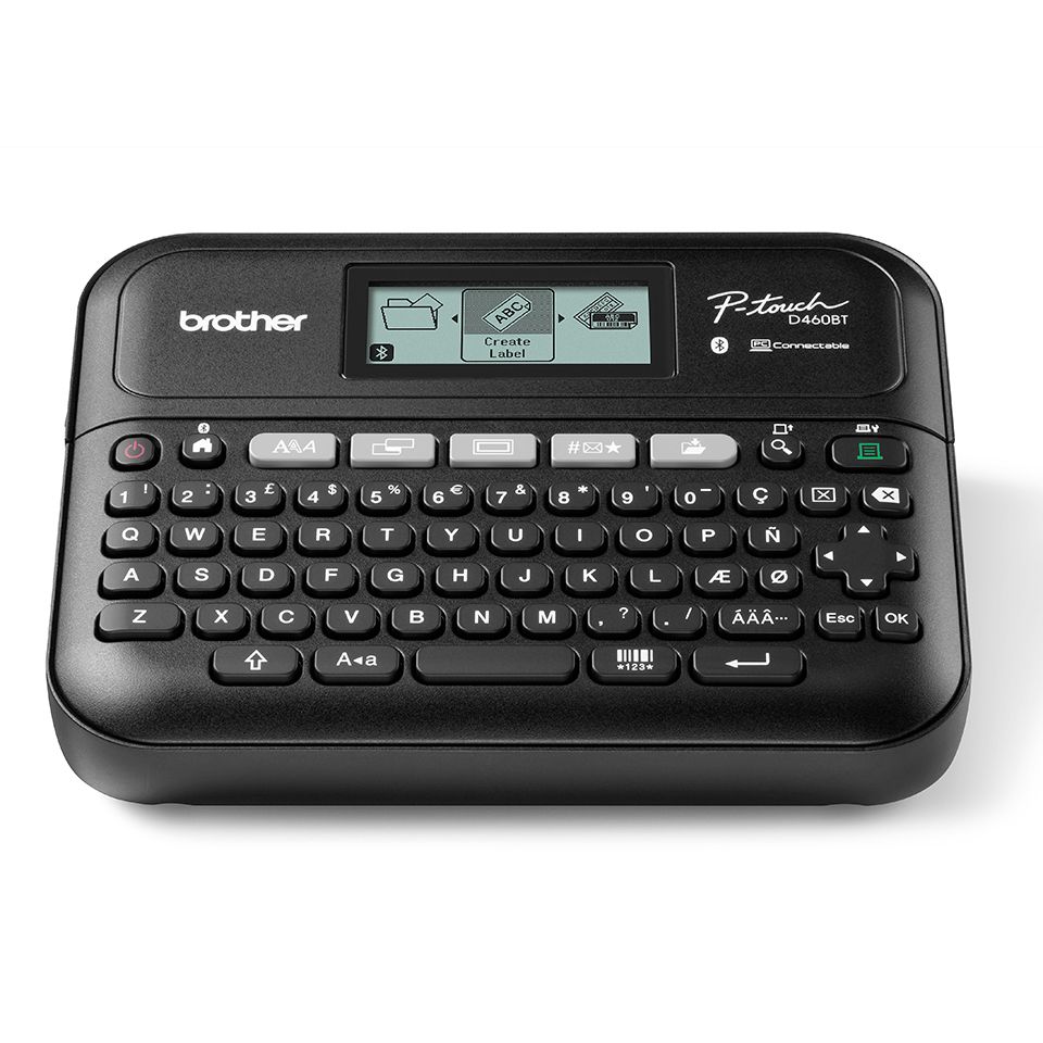 Image of Brother PT-D460BTVP stampante per etichette (CD) Trasferimento termico 180 x 180 DPI 30 mm/s Con cavo e senza cavo TZe Bluetooth QWERTY 074