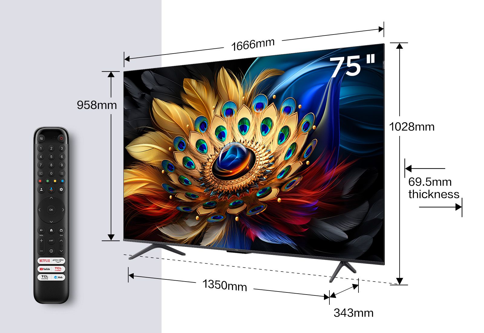 Image of TCL C69 75C69B TV 190,5 cm (75") 4K Ultra HD Smart TV Wi-Fi Titanio 450 cd/m² 074