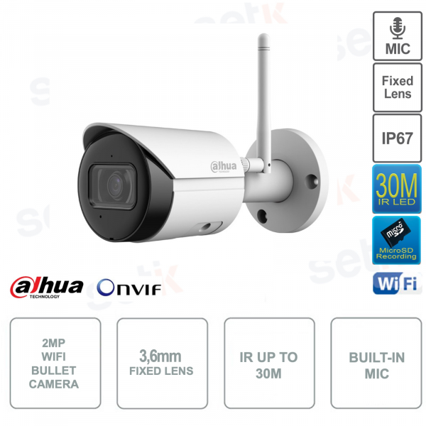 Image of CAMERA IP 2MP WIFI BULLET 3,6MM IR30M IP67 MICROSD 12V 074