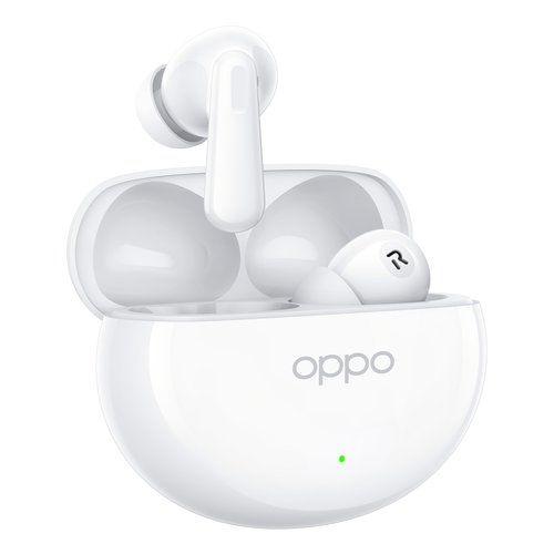 Image of OPPO Enco Air4 Auricolari True Wireless,44h di Autonomia, Driver in Titanio, Bluetooth 5.4, Controlli Touch, Cancellazione del rumore AI, Android e iOS, IP55, [Versione Italiana], Silky bianco 074