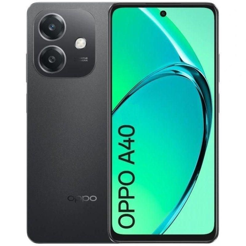 Image of OPPO A40 Smartphone, Fotocamera AI 50MP, Selfie 5MP, Display 6.67” 90HZ LCD HD+, 5100mAh, RAM 4 Esp 8GB (+4GB Virtuali) +ROM 128GB, IP54, [Versione Italia], Sparkle nero 074