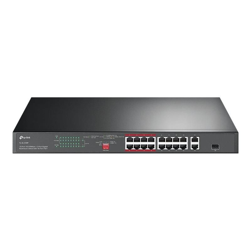 Image of TP-Link TL-SL1218P switch di rete Non gestito Gigabit Ethernet (10/100/1000) Supporto Power over Ethernet (PoE) 1U Nero 074