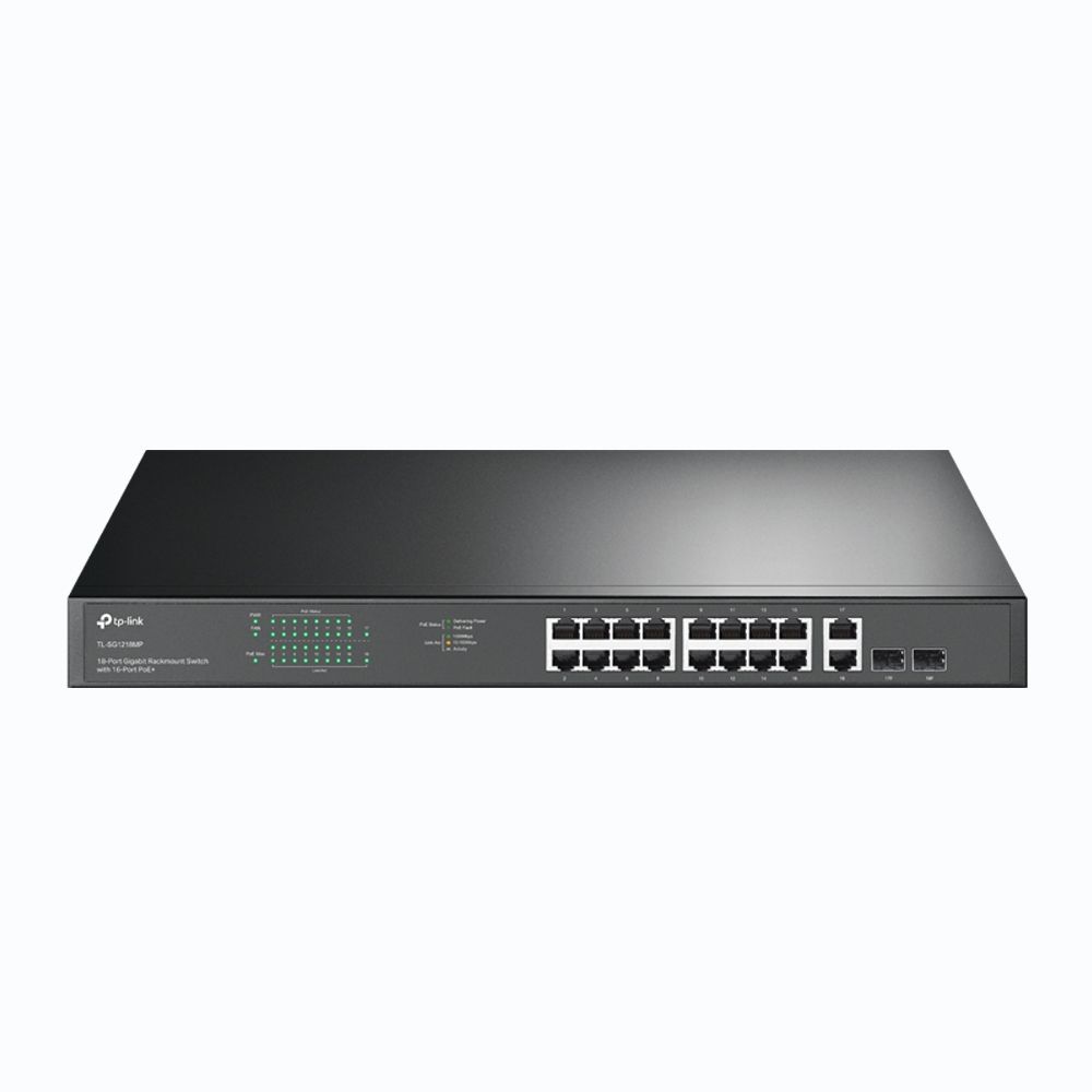 Image of TP-Link TL-SG1218MP switch di rete Non gestito Gigabit Ethernet (10/100/1000) Supporto Power over Ethernet (PoE) 1U Nero 074