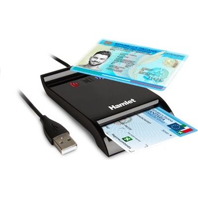 Image of Lettore per smart card Hamlet a contatto e wireless HUSCR-NFC 074