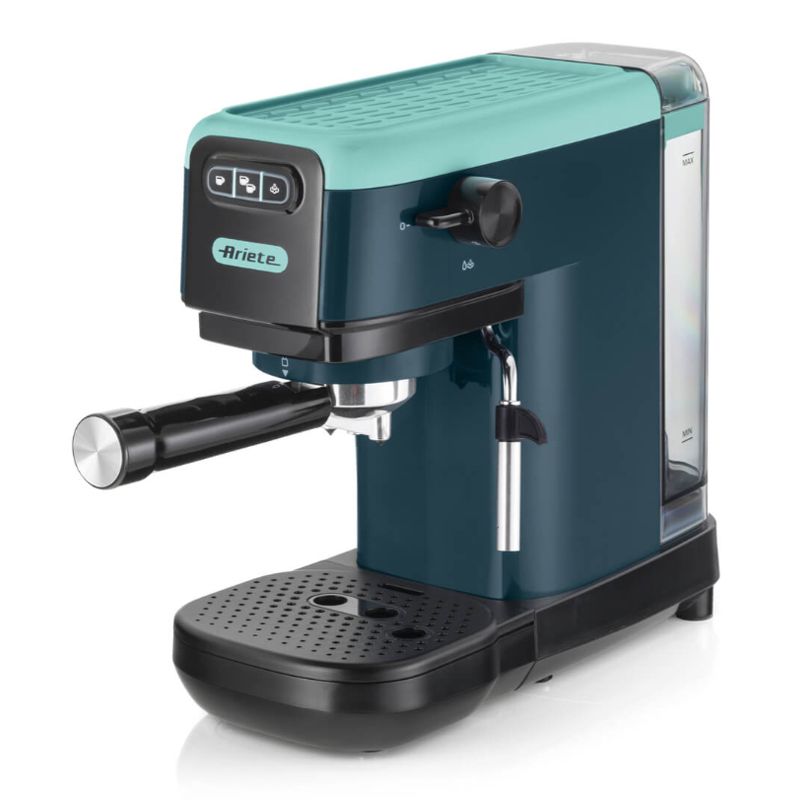 Image of Ariete 1399 Macchina da caffè espresso Light Aquamarine, Per polvere e cialde ESE, 1300 W, Capacità 1,1L, 15 bar di pressione, Filtro 1, 2 tazze e cialda ESE, Cappuccino, Verde 074